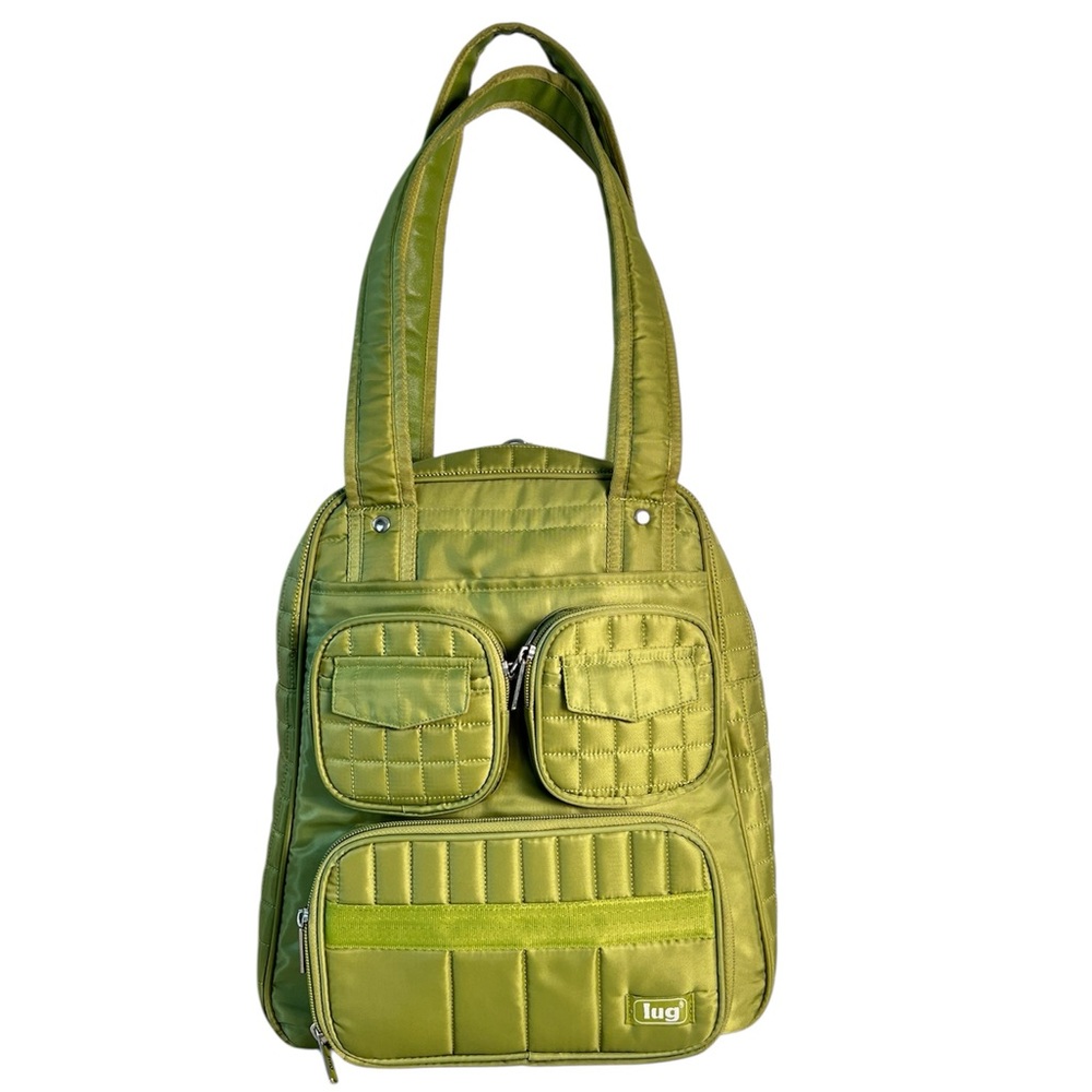 Lug Green Overnight Tote Shoulder Bag Zippered Pockets Travel Bag